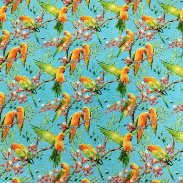 100% Cotton - Parrots